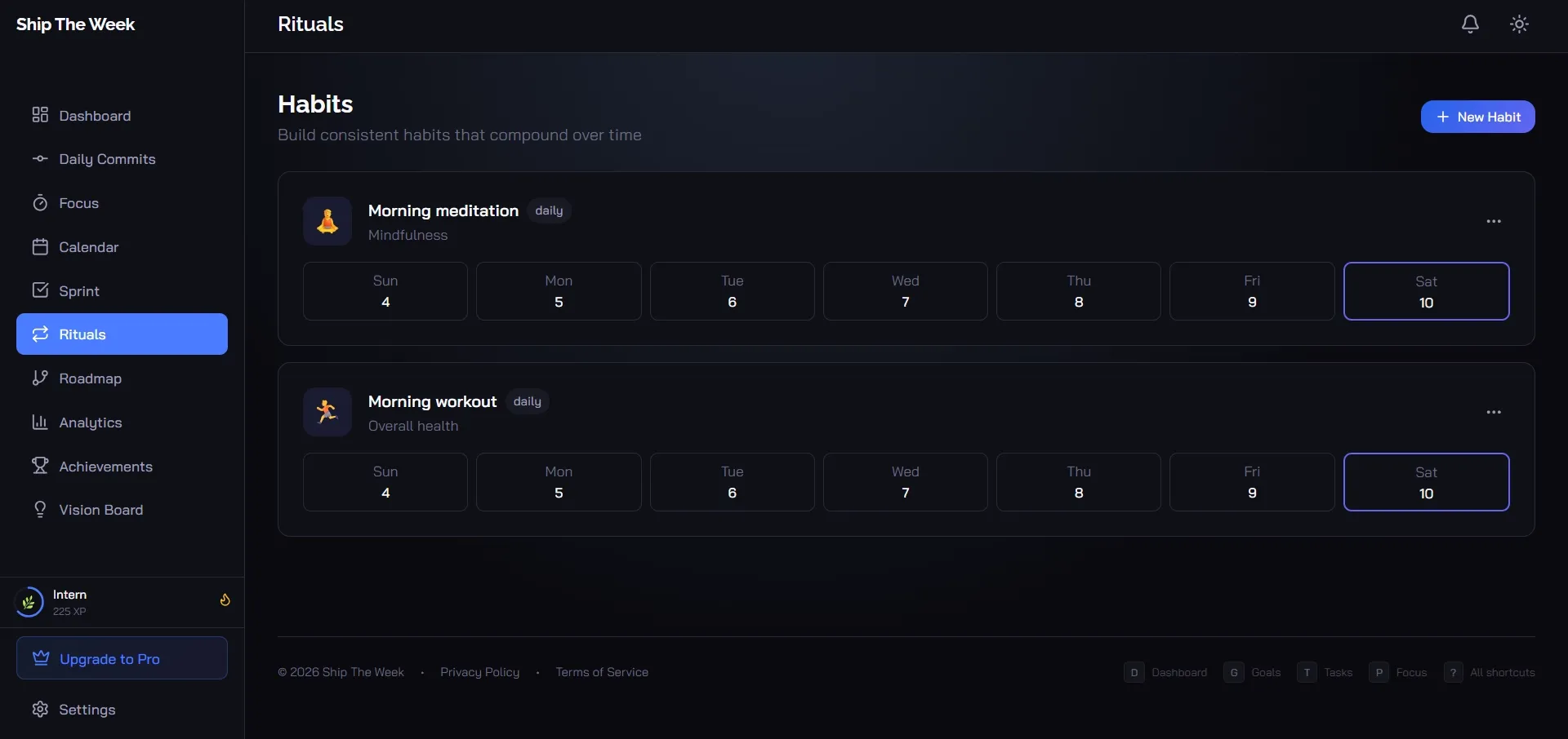 Ship The Week Habits